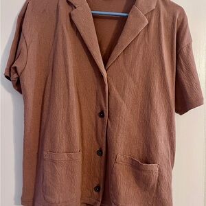 Madewell Tan Textured Knit Top